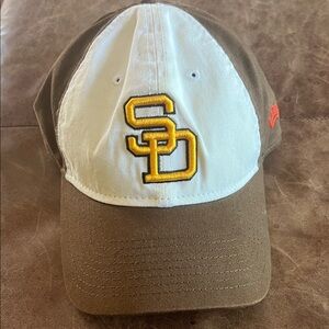 Padres Brown and White Baseball Cap with Yellow Logo